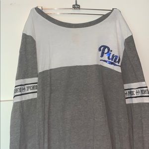 Grey pink shirt with 3/4 sleeves